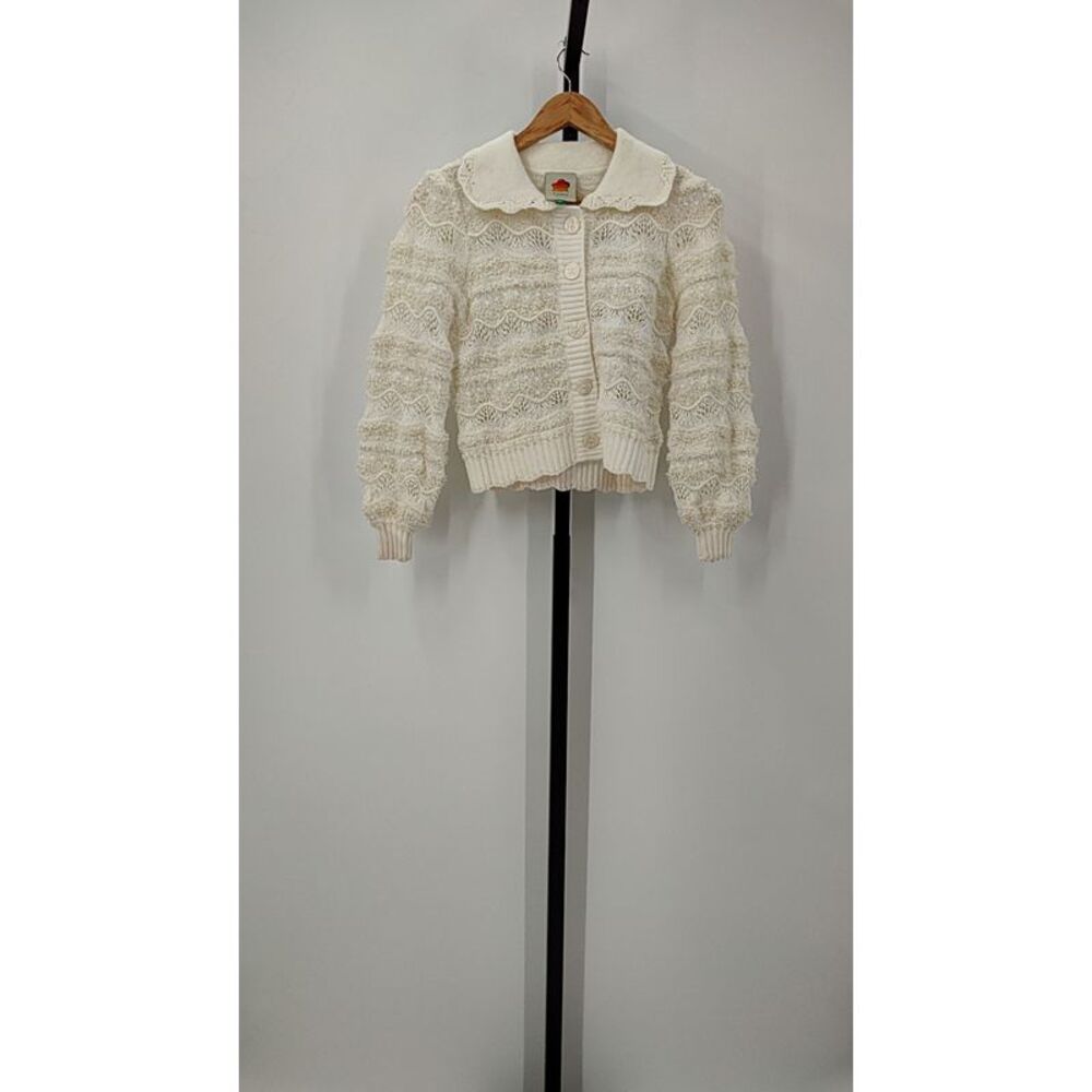 Farm Rio Mixed Stitches Off-White Knit Cardigan Outerwear XXS